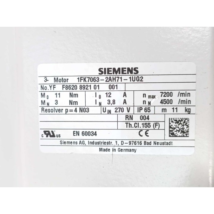 Siemens 1FK7063-2AH71-1UG2