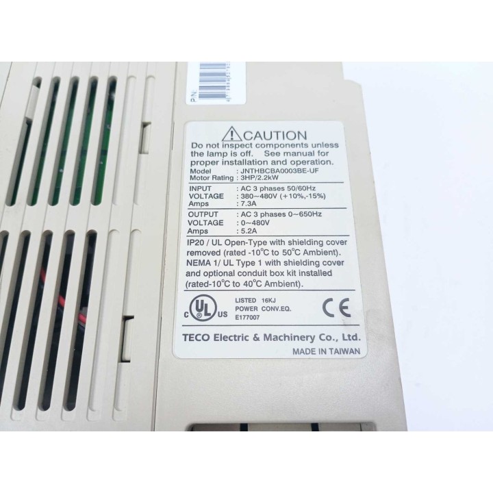 Teco Electric   Machinery JNTHBCBA0003BE-UF