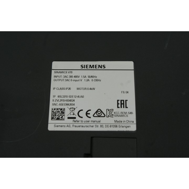 SIEMENS SIEMIENS 6SL3210-5DE12-4UA0