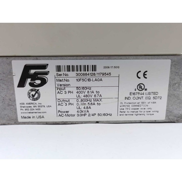 KEB COMBIVERT 10F5C1B-LA0A KEB COMBIVERT 10F5C1B-LA0A