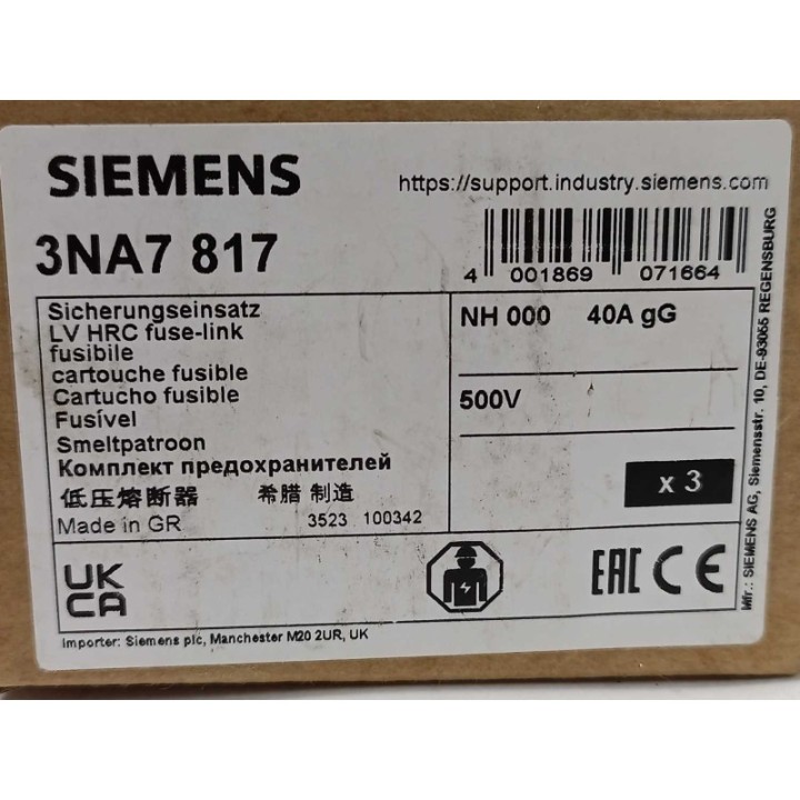 Siemens 3NA7817 Siemens 3NA7817
