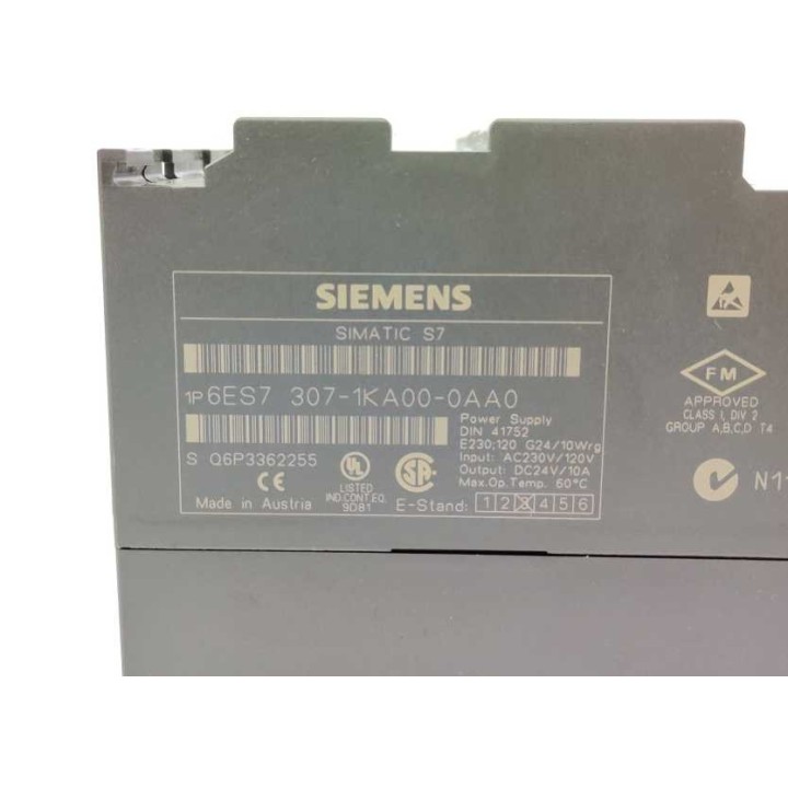 SIEMENS  SIMATIC S7 6ES7307-1KA00-0AA0 SIEMENS  SIMATIC S7 6ES7307-1KA00-0AA0