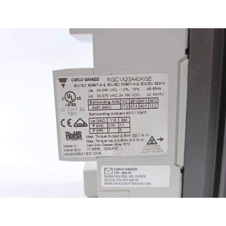 Carlo Gavazzi RCG1A23A40KGE Carlo Gavazzi RCG1A23A40KGE