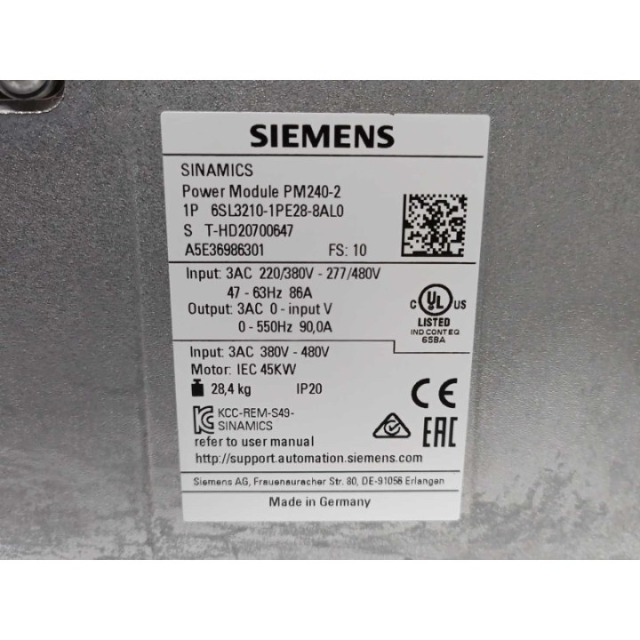 Siemens 6SL3210-1PE28-8AL0
