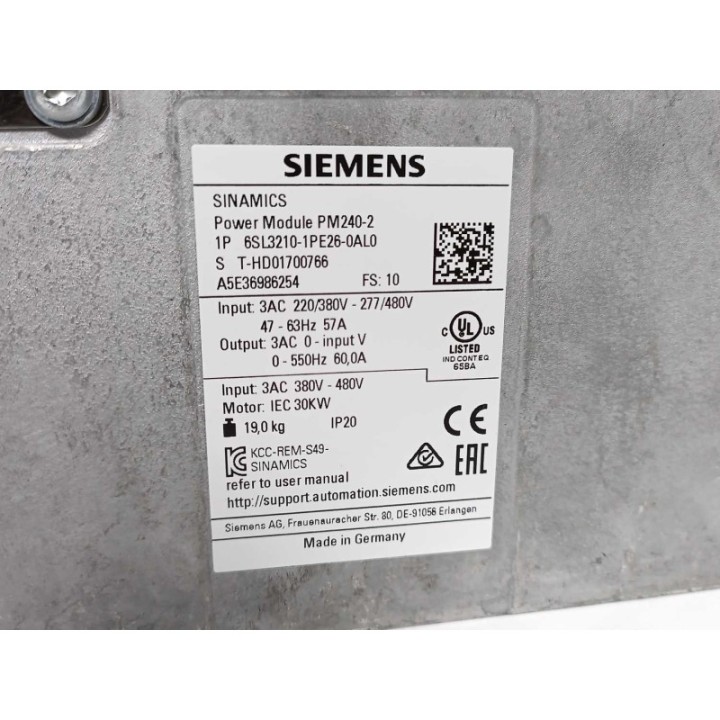 Siemens 6SL3210-1PE26-0AL0