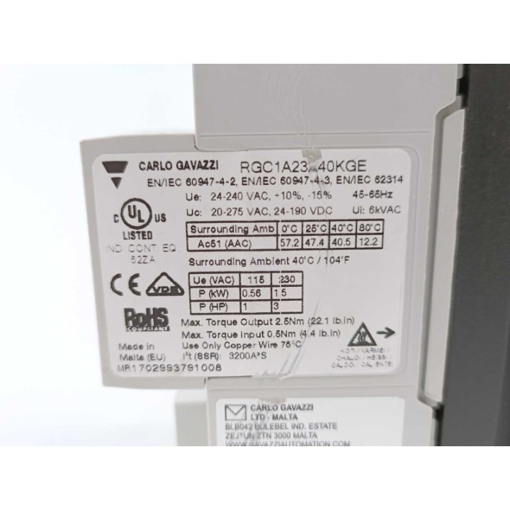 Carlo Gavazzi RGC1A23A40KGE Carlo Gavazzi RGC1A23A40KGE