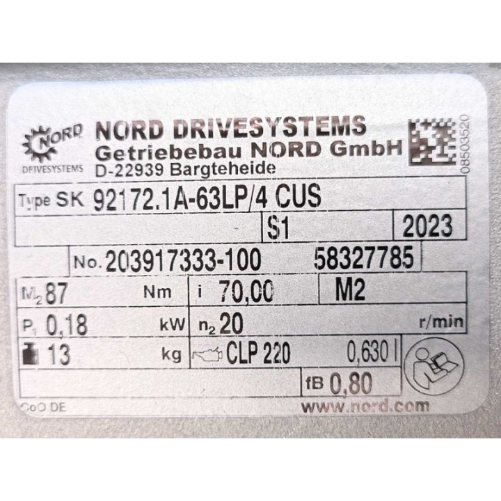NORD Drivesystems SK92172.1A-63LP 4CUS