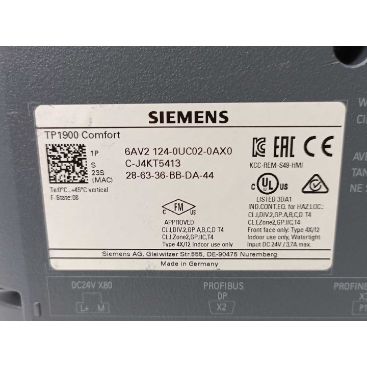 Siemens 6AV2 124-0UC02-0AX0
