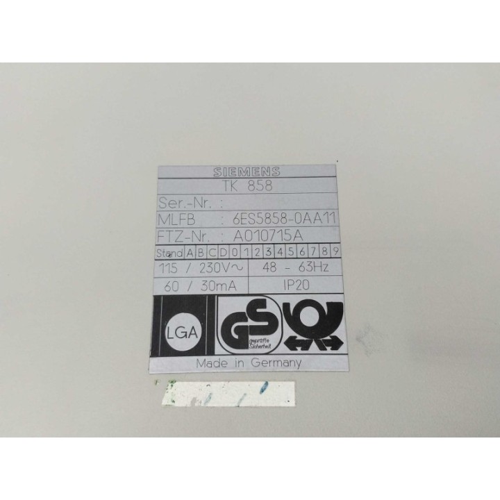 SIEMENS 6ES5858-0AA11 SIEMENS 6ES5858-0AA11