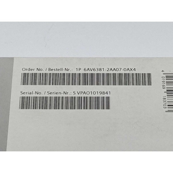 Siemens 6AV6381-2AA07-0AX4 Siemens 6AV6381-2AA07-0AX4