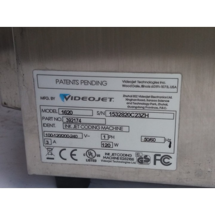 Videojet Technologies Sp. z o.o. Videojet Electronics E2000 Model 1620 Videojet Technologies Sp. z o.o. Videojet Electronics E2000 Model 1620