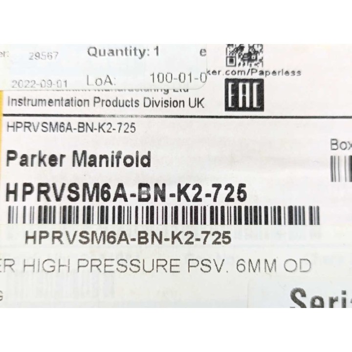 Parker HPRVSM6A-BN-K2-725 Parker HPRVSM6A-BN-K2-725