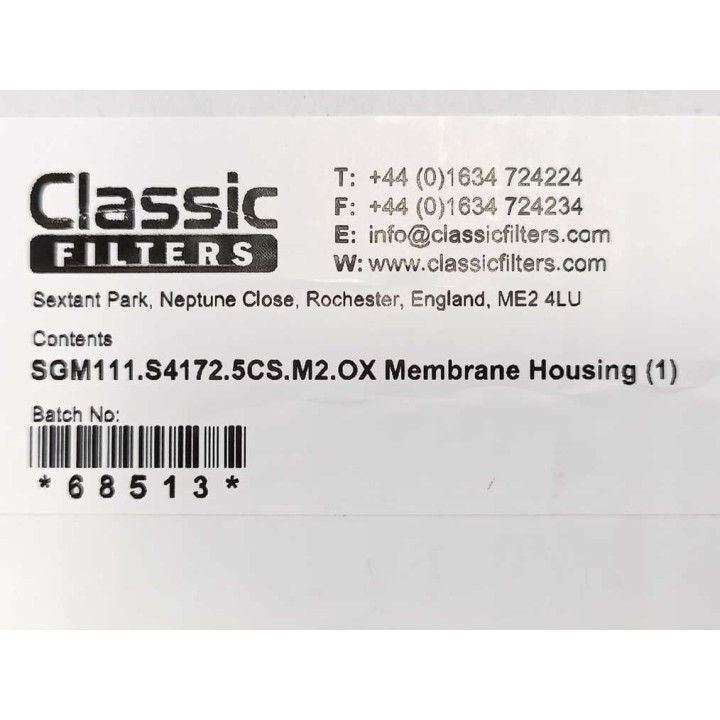Classic Filters SGM111.S4172.5CS.M2.OX