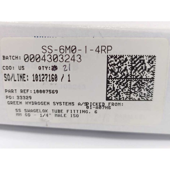 Swagelok SS-6M0-1-4RP Swagelok SS-6M0-1-4RP