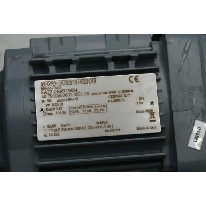 SEW EURODRIVE SEW-EURODRIVE SA37 DRN71MS4 40.7910600601 0001.20 SEW EURODRIVE SEW-EURODRIVE SA37 DRN71MS4 40.7910600601 0001.20