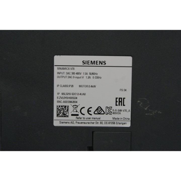 SIEMENS SIEMIENS 6SL3210-5DE12-4UA0 SIEMENS SIEMIENS 6SL3210-5DE12-4UA0
