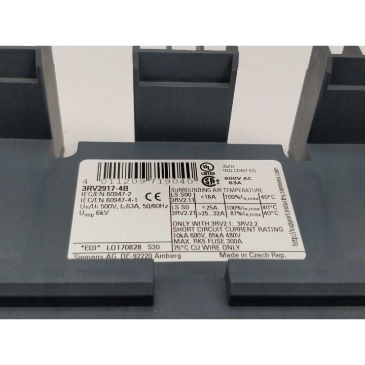 Siemens 3RV2917-4B Siemens 3RV2917-4B