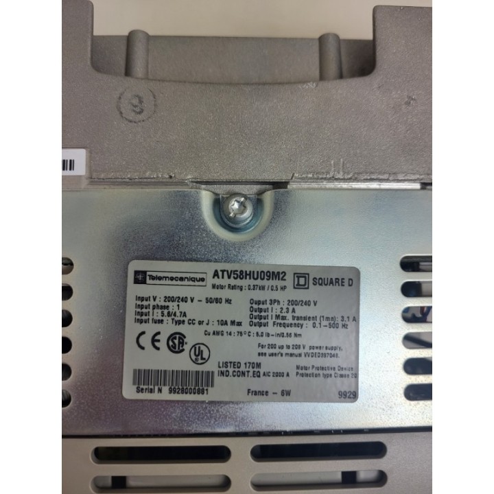 Telemecanique ATV58HU09M2 Telemecanique ATV58HU09M2