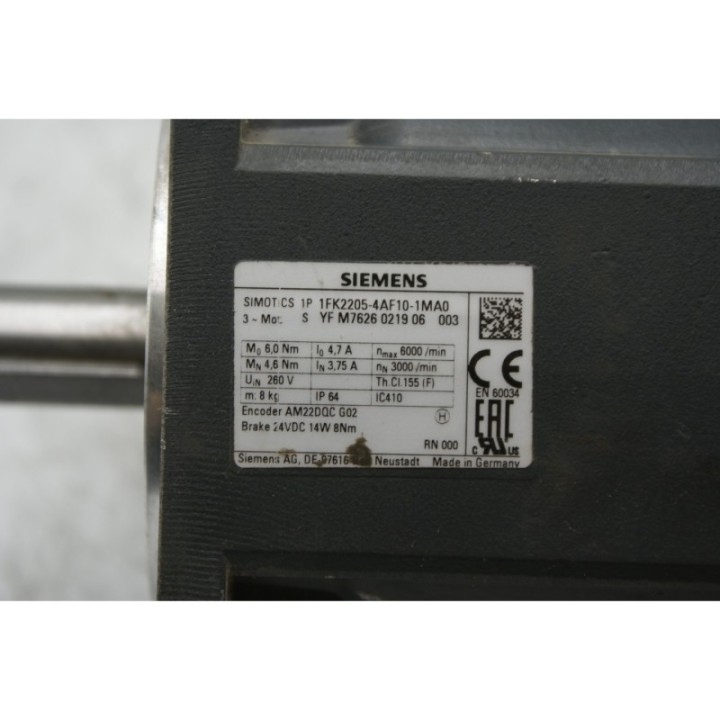 SIEMENS Siemens 1FK2205-4AF10-1MA0 AM22DQC G02 SIEMENS Siemens 1FK2205-4AF10-1MA0 AM22DQC G02