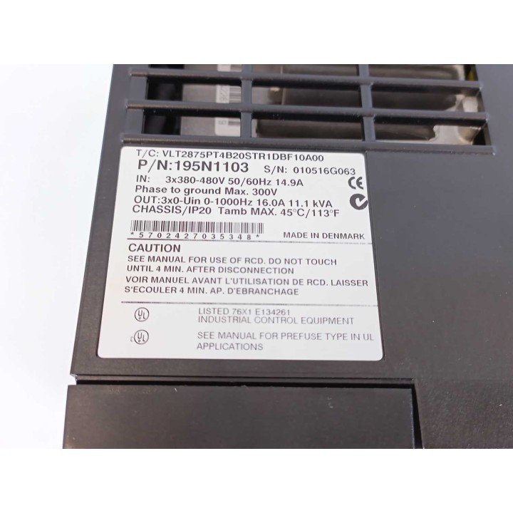 Danfoss VLT2875PT4B20STR1DBF10A00