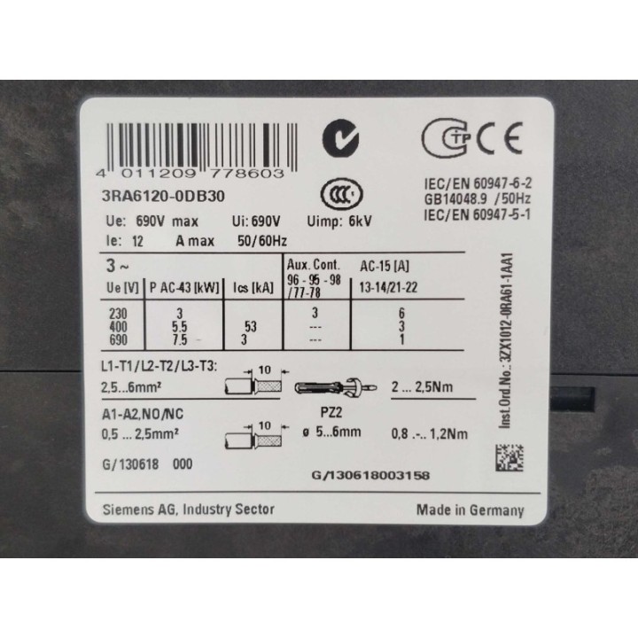 Siemens 3RA6120-0DB30 Siemens 3RA6120-0DB30