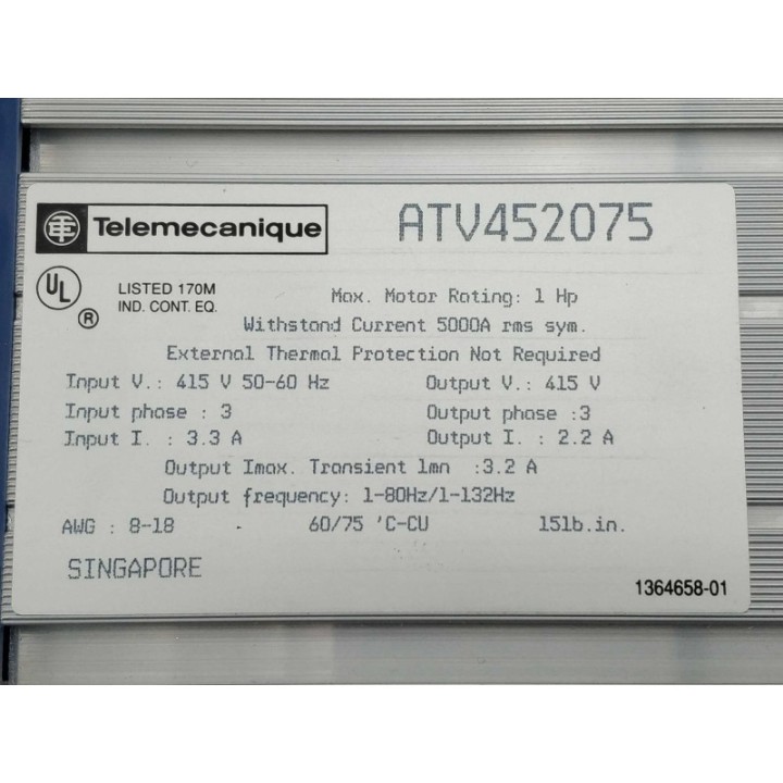 TELEMECANIQUE ATV452075 TELEMECANIQUE ATV452075