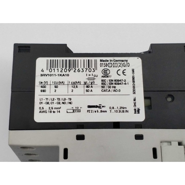 Siemens 3RV1011-1KA10 Siemens 3RV1011-1KA10