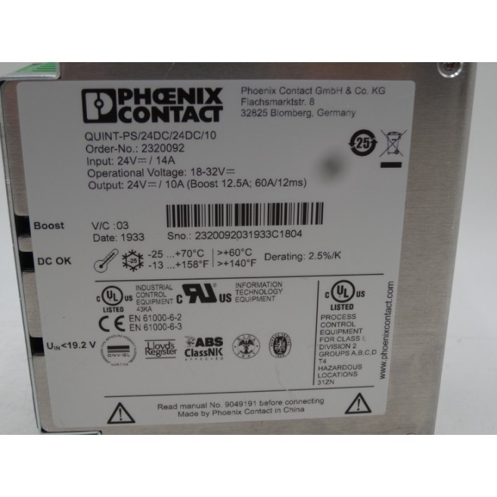 Phoenix Contact QUINT-PS/24DC/24DC/10  Phoenix Contact QUINT-PS/24DC/24DC/10