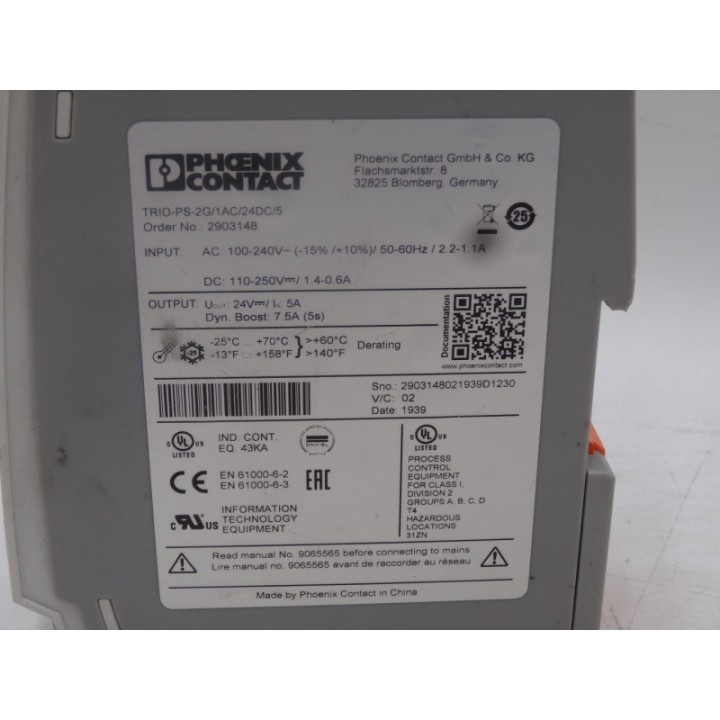 Phoenix Contact Phoenix Contact TRIO-PS-2G/1AC/24DC/5  Phoenix Contact Phoenix Contact TRIO-PS-2G/1AC/24DC/5