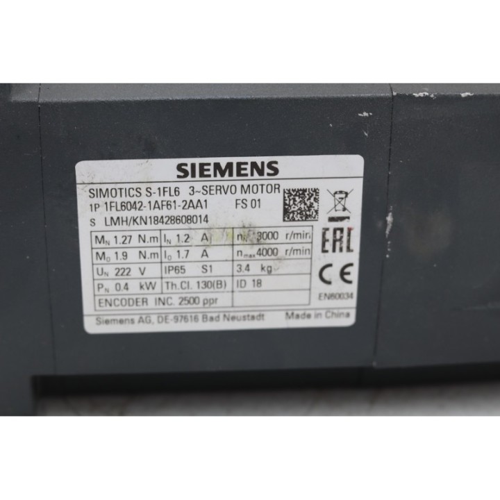 SIEMENS Siemens SIMOTICS 1FL6042-1AF61-2AA1 SIEMENS Siemens SIMOTICS 1FL6042-1AF61-2AA1