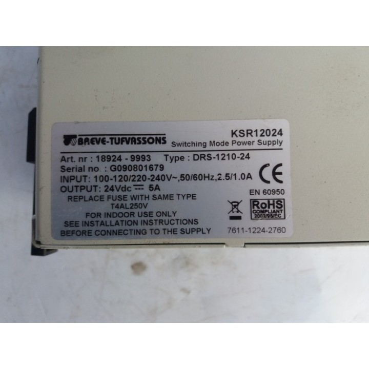 BREVE BREVE-TUFVASSONS KSR12024 Type: DRS-1210-24 BREVE BREVE-TUFVASSONS KSR12024 Type: DRS-1210-24