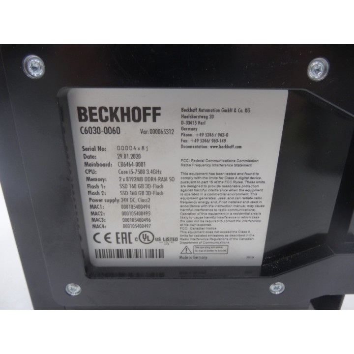 BECKHOFF Beckhoff C6030-0060 komputer przemysłowy