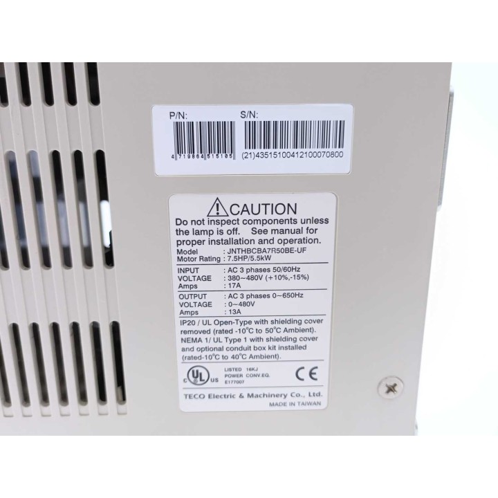 Teco Electric   Machinery JNTHBCBA7R50BE-UF
