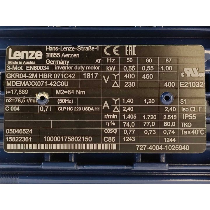 LENZE GKR04-2M HBR 071C42