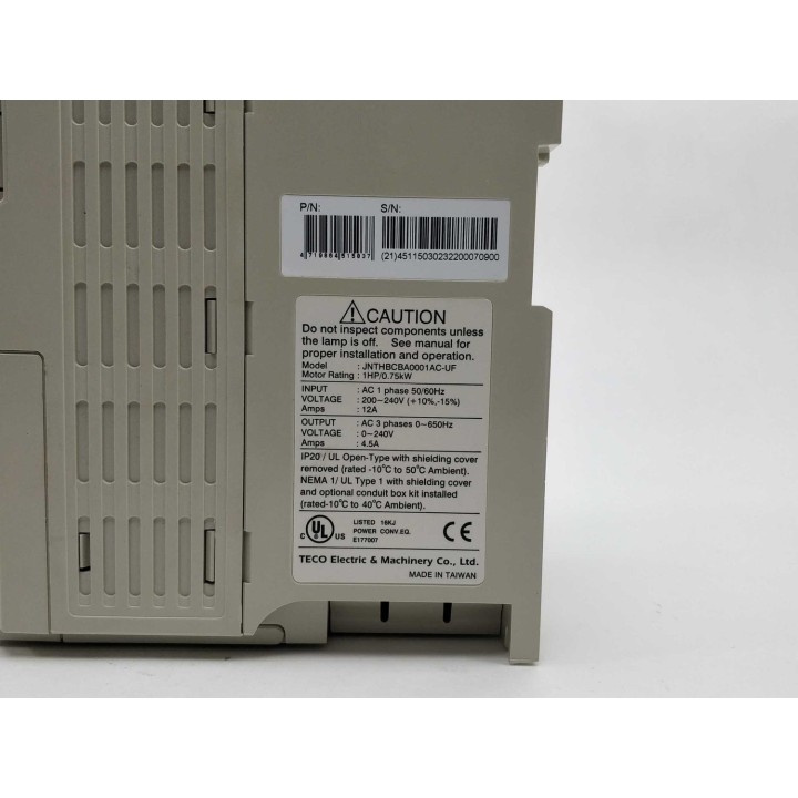 Teco Electric   Machinery JNTHBCBA0001AC-UF