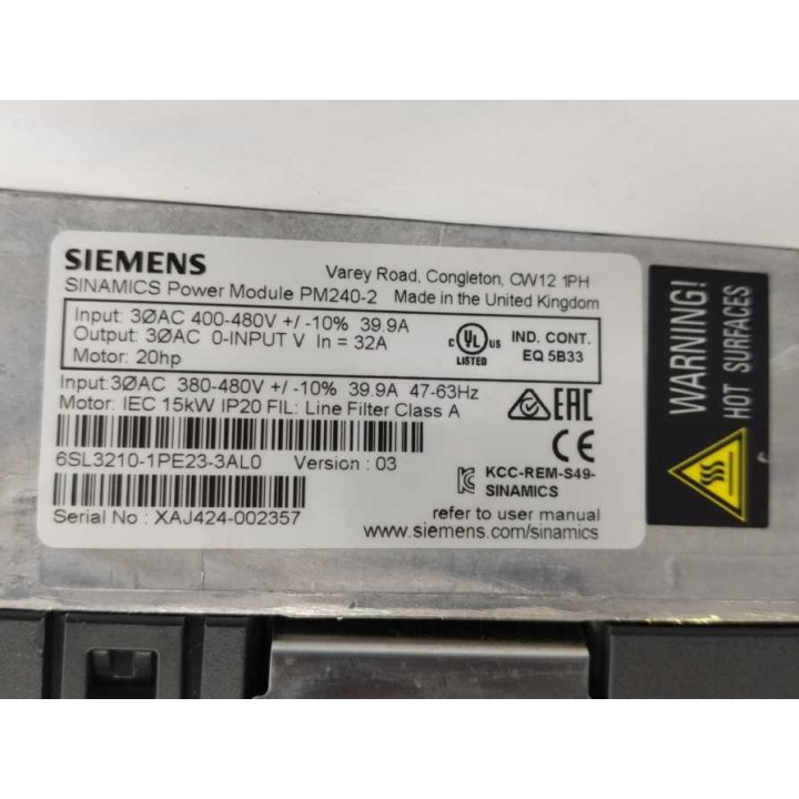 Siemens 6SL3210-1PE23-3AL0
