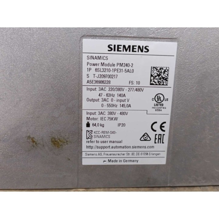 Siemens 6SL3210-1PE31-5AL0