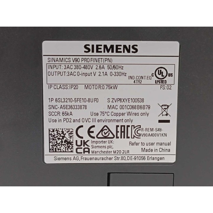 Siemens 6SL3210-5FE10-8UF0