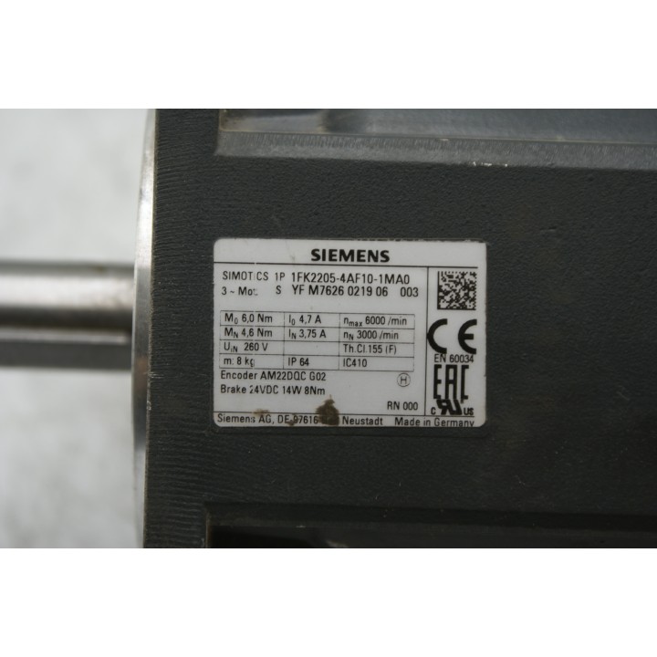SIEMENS Siemens 1FK2205-4AF10-1MA0 AM22DQC G02