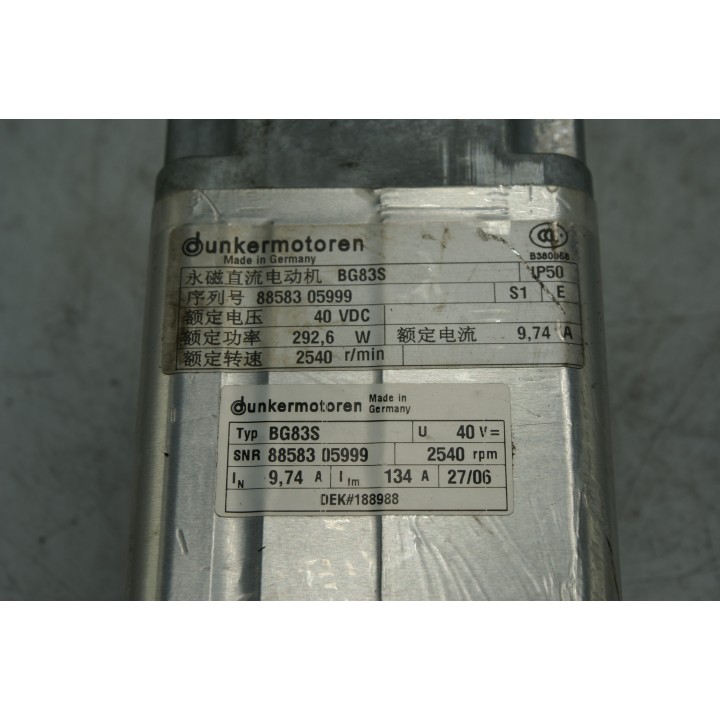 DUNKERMOTOREN DUNKERMOTOREN BG83S 88583 05999