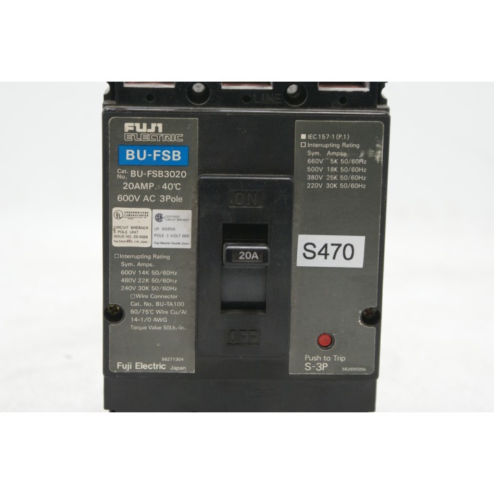 FUJI ELECTRIC Fuji Electric Circuit Breaker BU-FSB BU-FSB3020