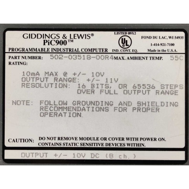 GIDDINGS   LEWIS 502-03518 -00R4
