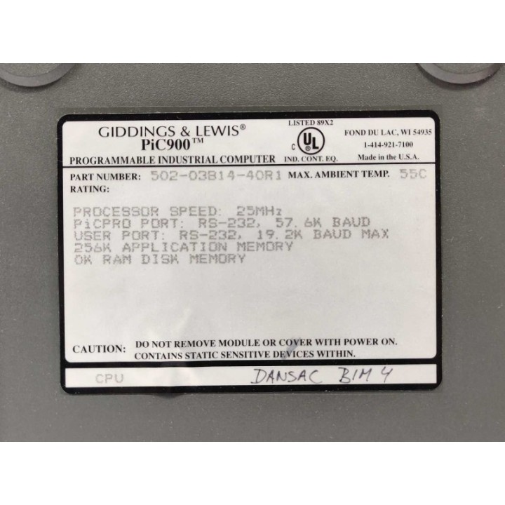 GIDDINGS   LEWIS 502-03814 -40R1