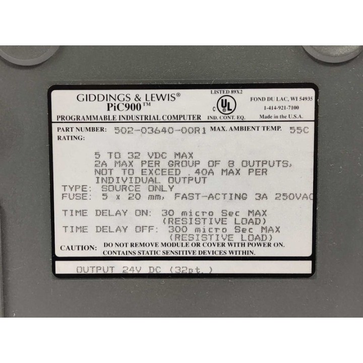 GIDDINGS   LEWIS 502-03640-00R1