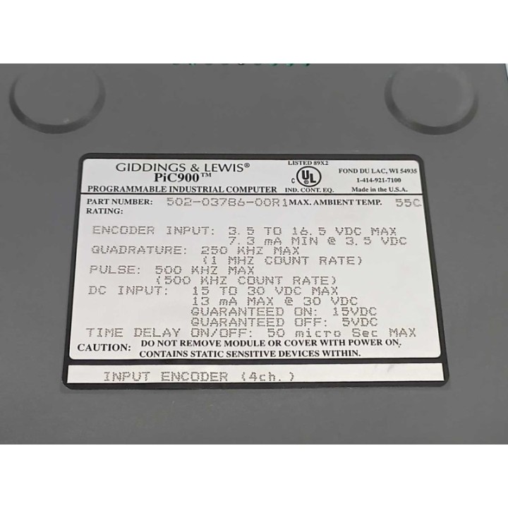 GIDDINGS   LEWIS 502-03786-00R1