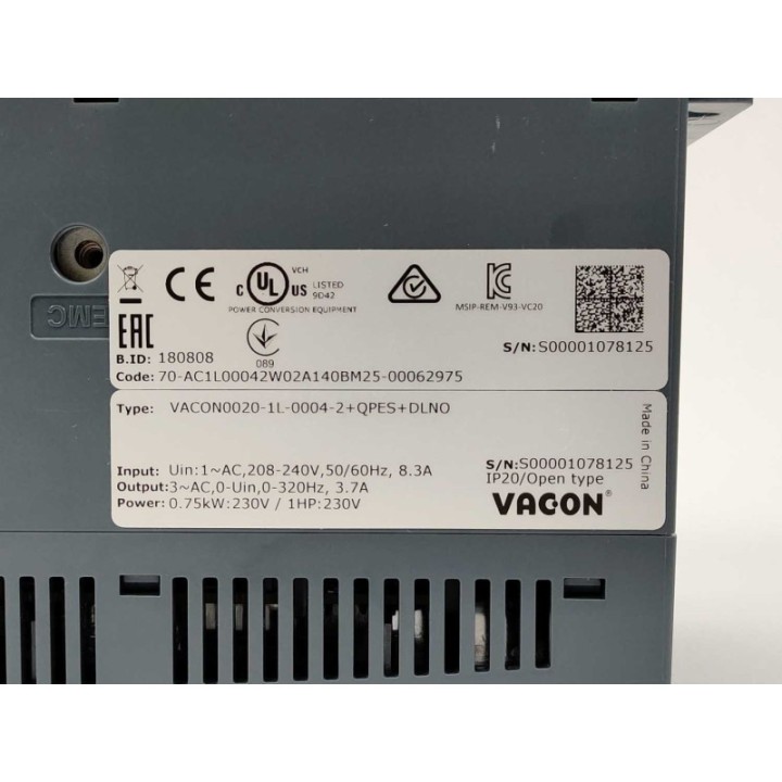 Vacon   Danfoss VACON0020-1L-0004-2+QPES+DLNO