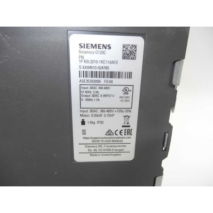 SIEMENS Siemens Sinamics G120C 6SL3210-1KE11-8AF2