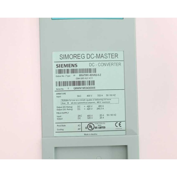 Siemens 6RA7081-6DV62-0-Z