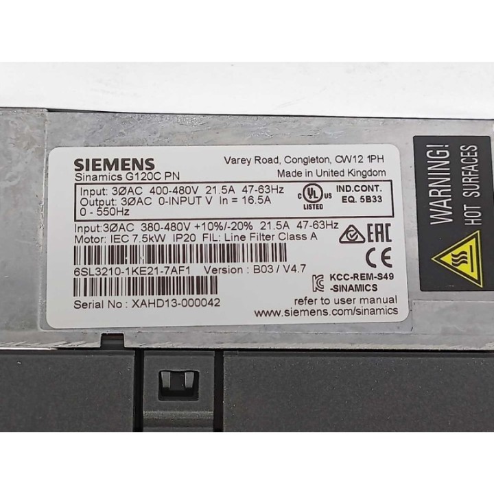 Siemens 6SL3210-1KE21-7AF1