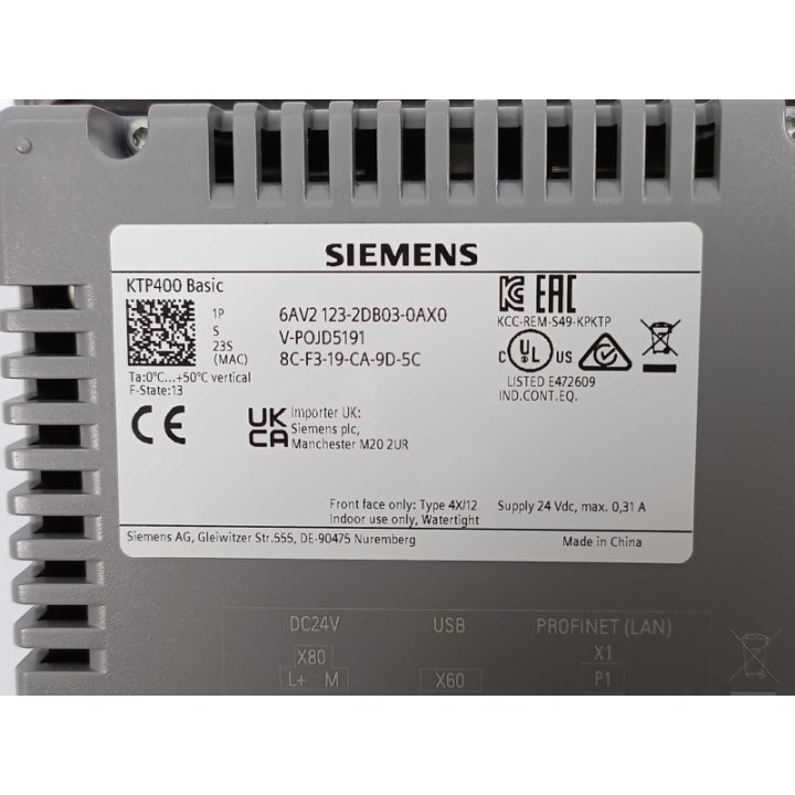SIEMENS Siemens KTP400 Basic 6AV2123-2DB03-0AX0
